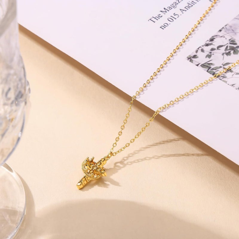 Robaice Upgraded Crown Cross Necklace for Women, 14K Gold Plated Crown Cross Pendant Necklace, Non-Tarnish Faith Jewelry for Women, Christian Religious Gifts for Her - Image 4